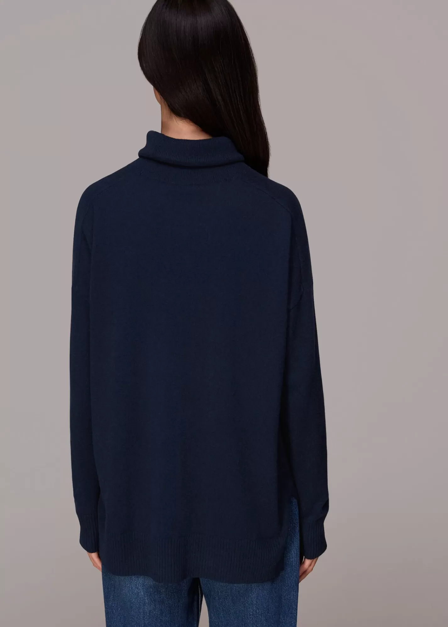 Whistles Knitwear & Cashmere*Cashmere Roll Neck Jumper Navy