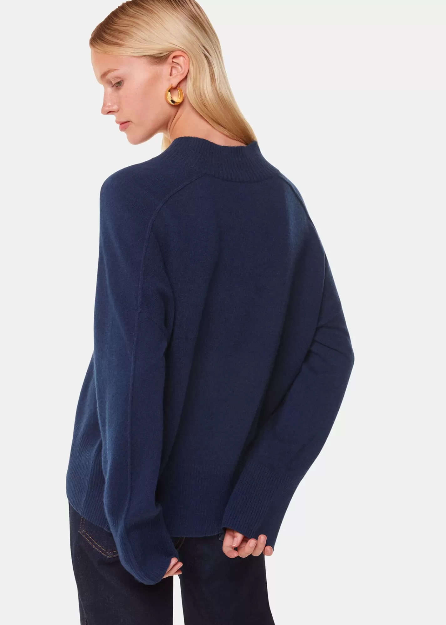 Whistles Knitwear & Cashmere*Cashmere V Neck Knit Navy