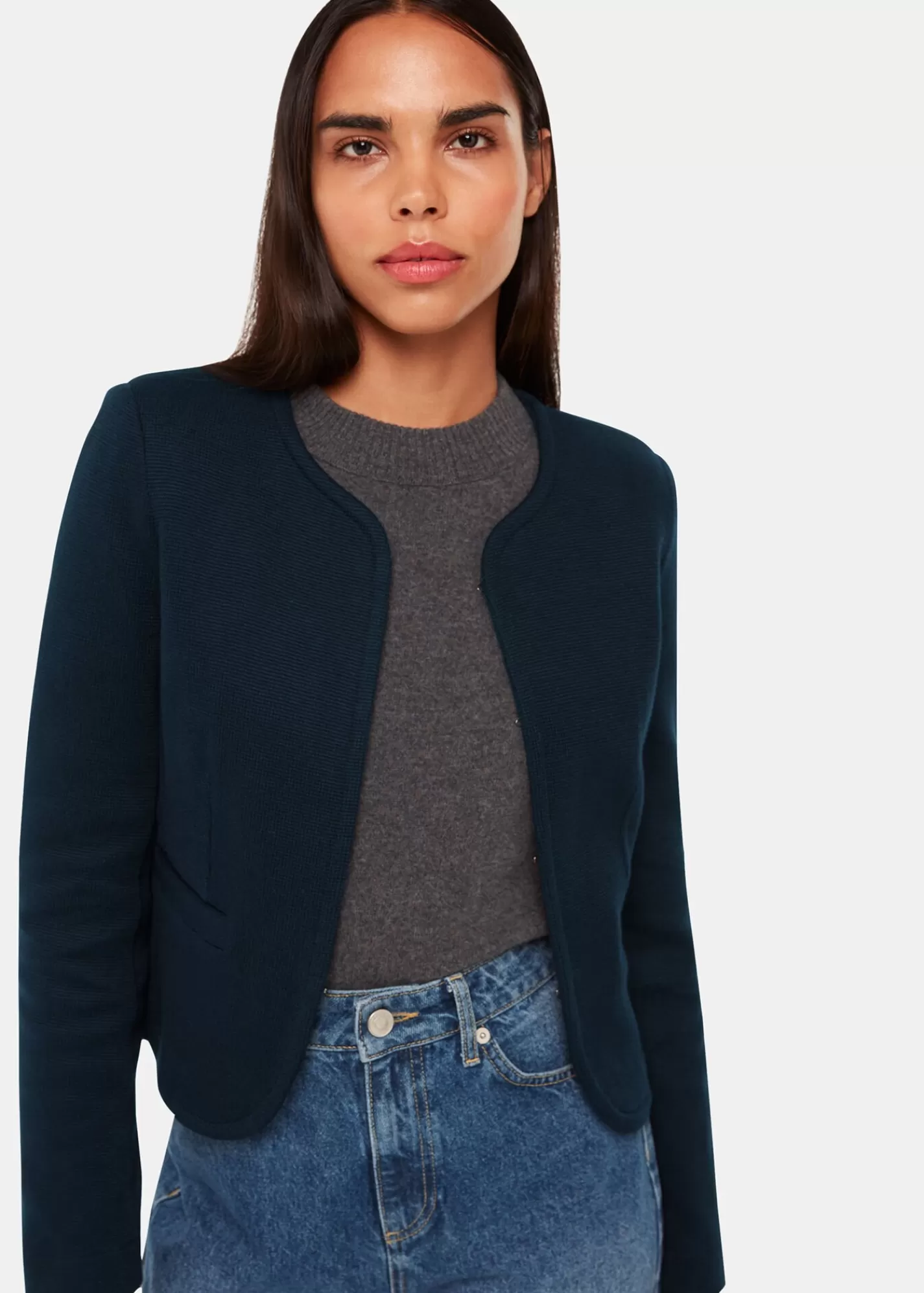 Whistles Tailoring | Coats & Jackets*Collarless Jersey Jacket Navy