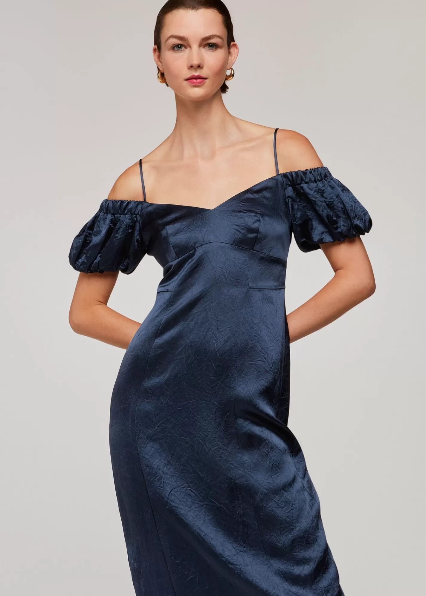 Whistles Dresses*Faye Bardot Dress Navy