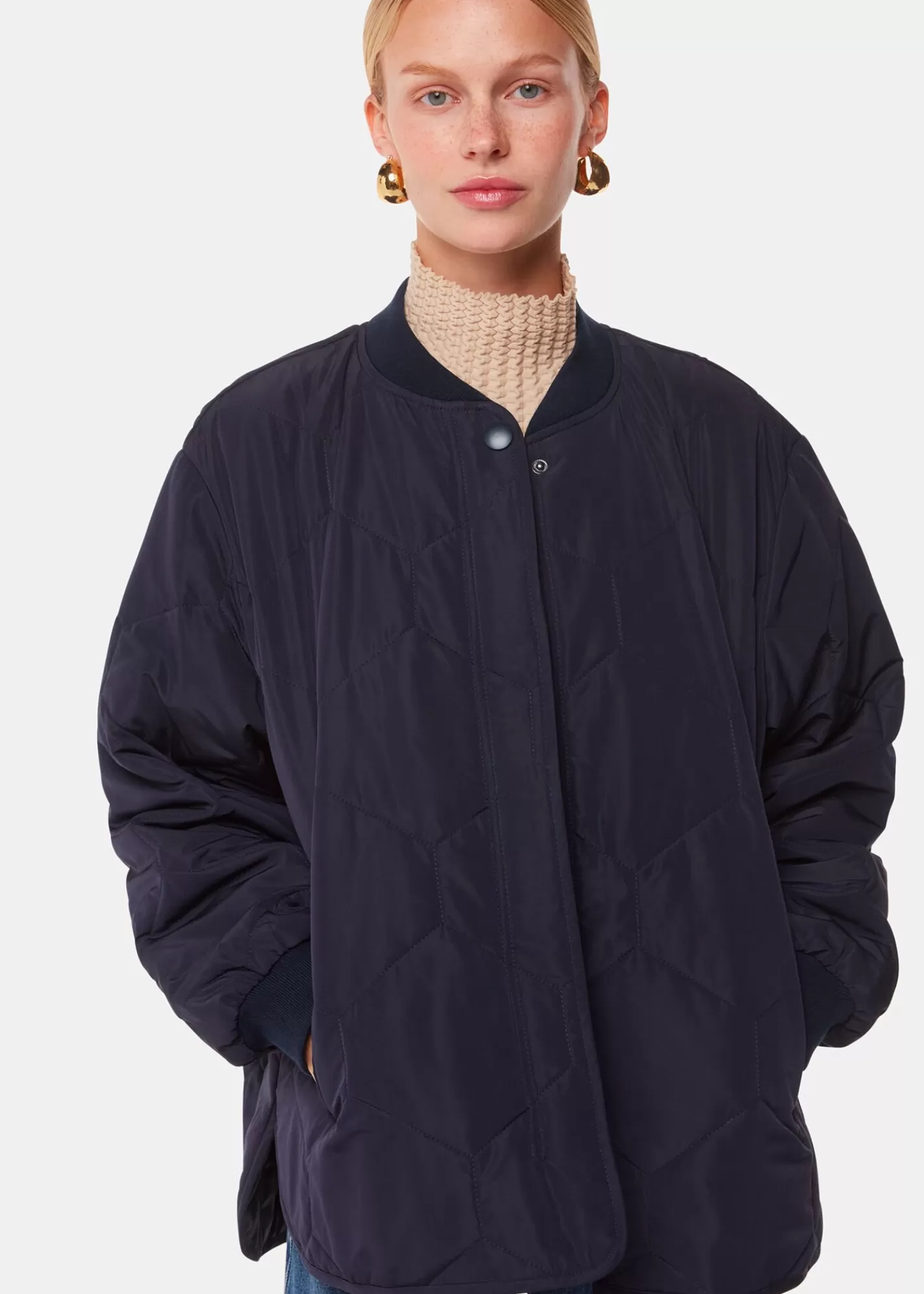 Whistles Coats & Jackets*Ida Short Quilted Coat Navy