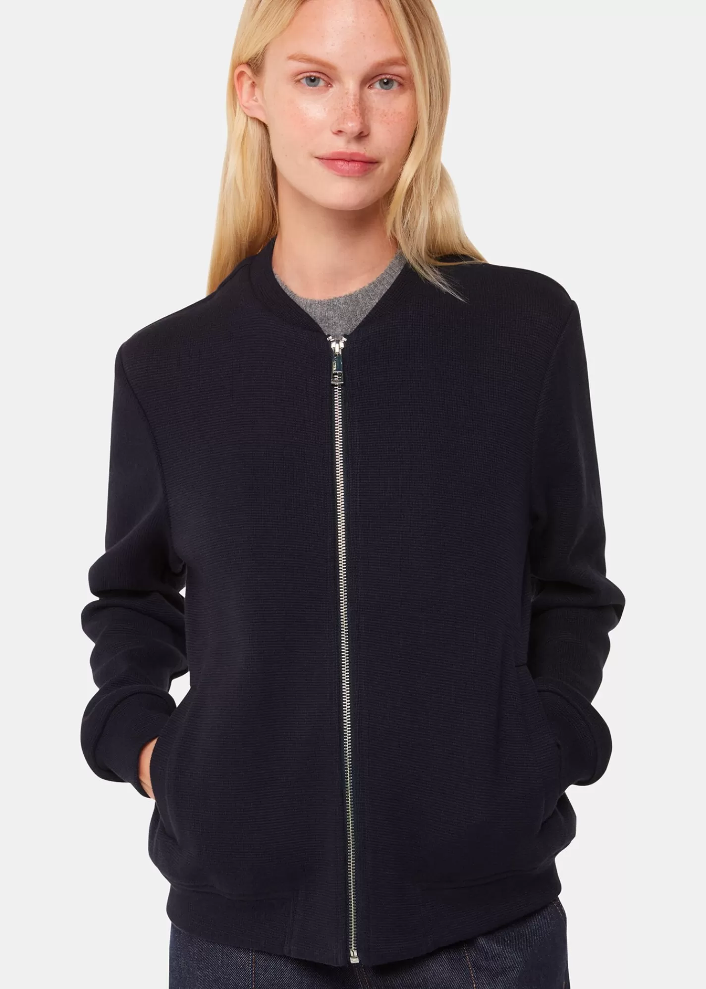 Whistles Coats & Jackets*Jersey Bomber Jacket Navy