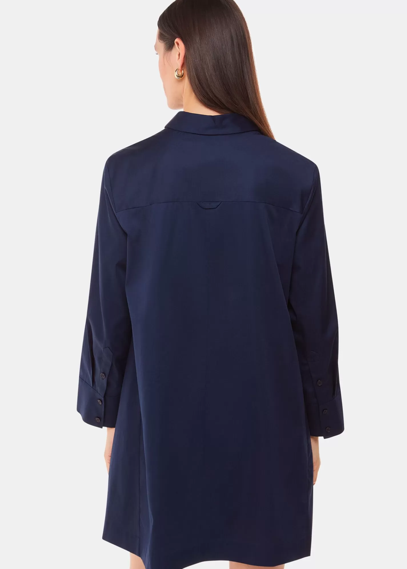 Whistles Dresses*Lara Cotton Shirt Dress Navy