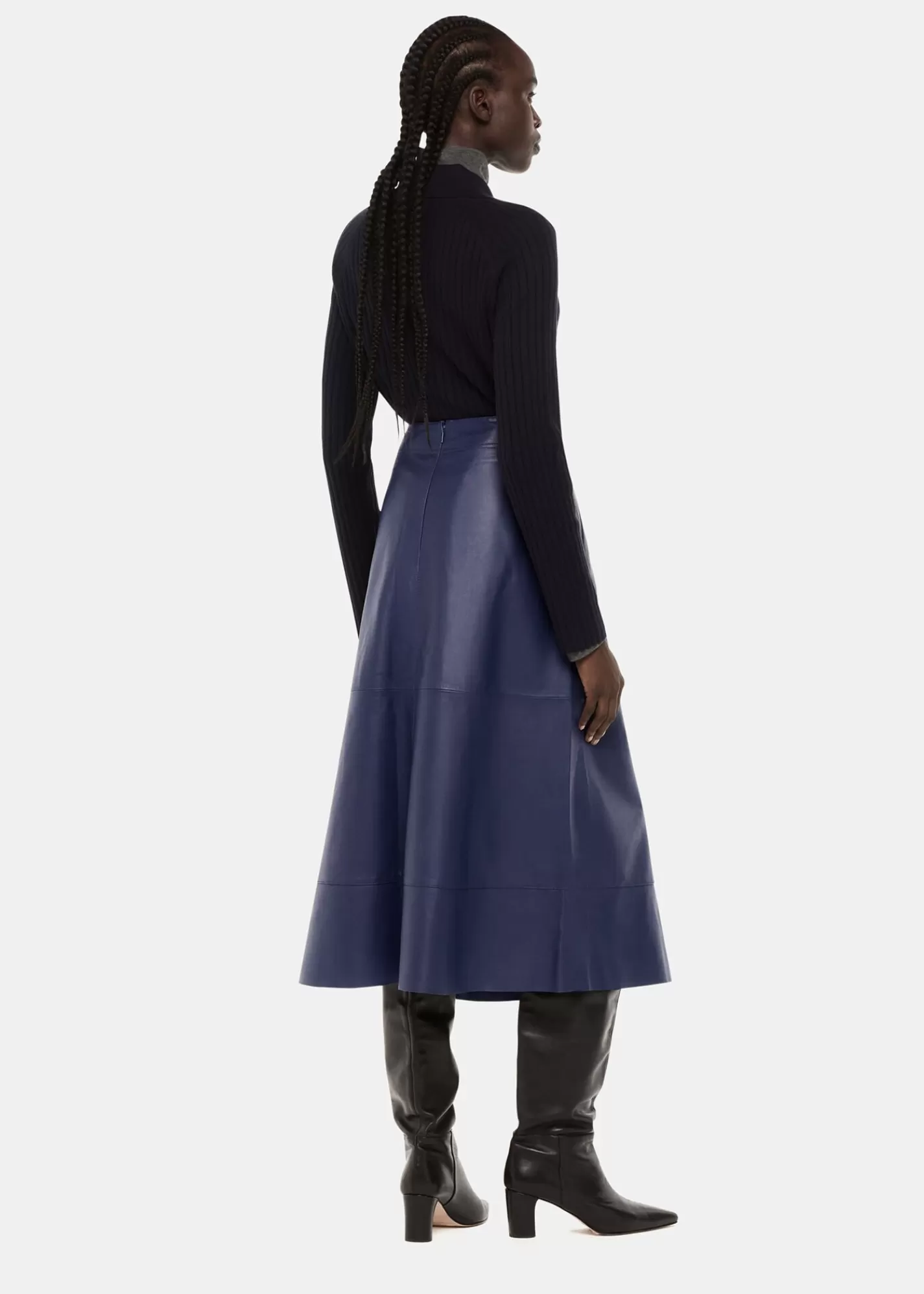 Whistles Leather | Skirts*Leather Circle Skirt Navy