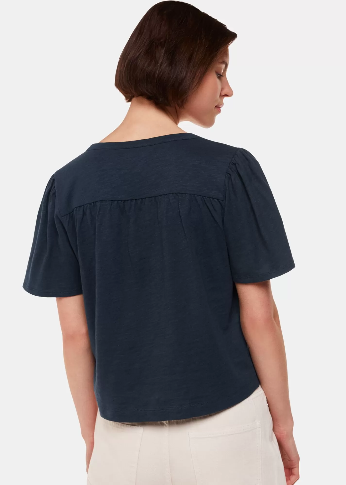 Whistles Shirts & Blouses | Tops*Maeve V Neck Button Front Tee Navy