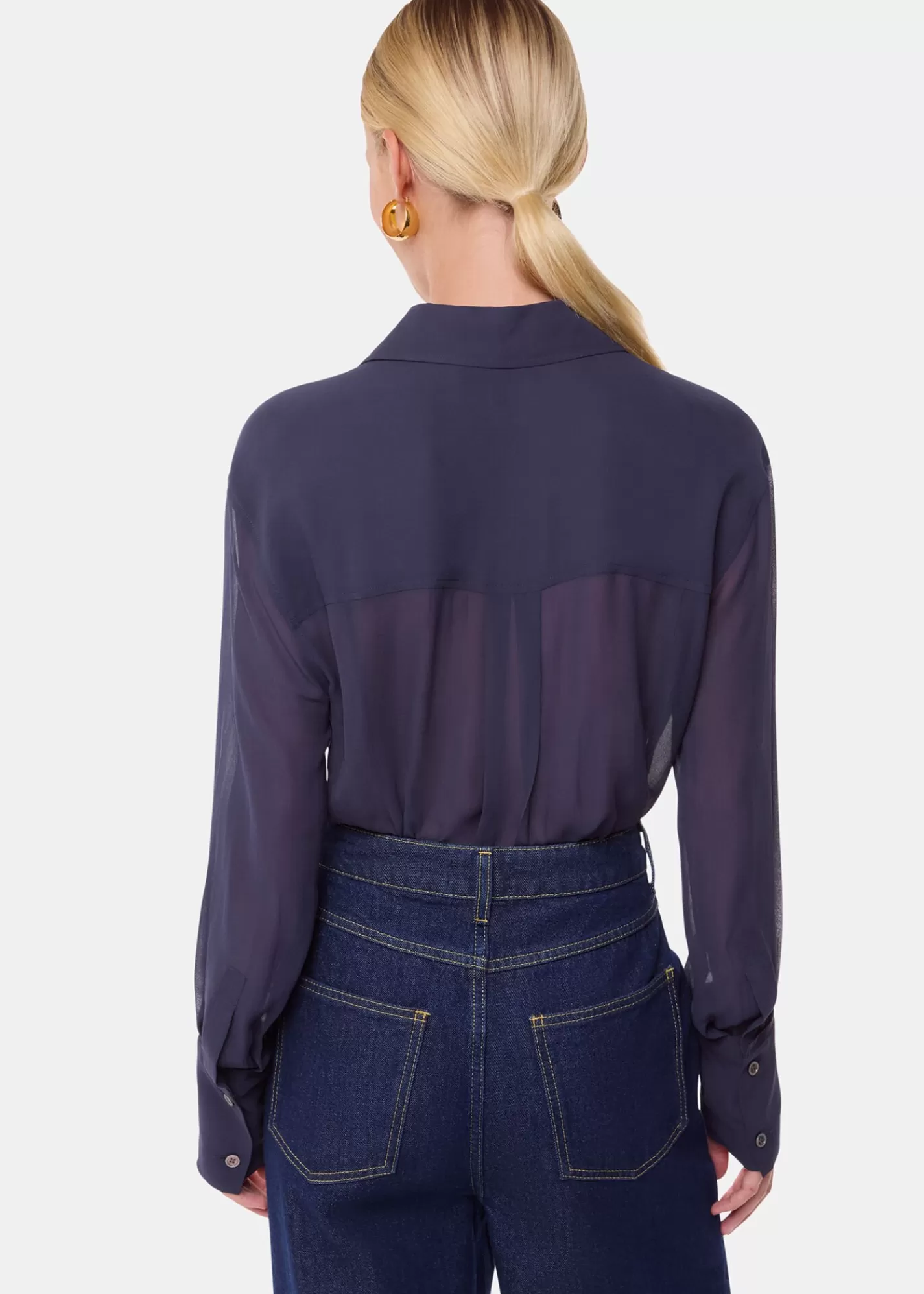 Whistles Shirts & Blouses | Tops*Maya Pintuck Detail Blouse Navy