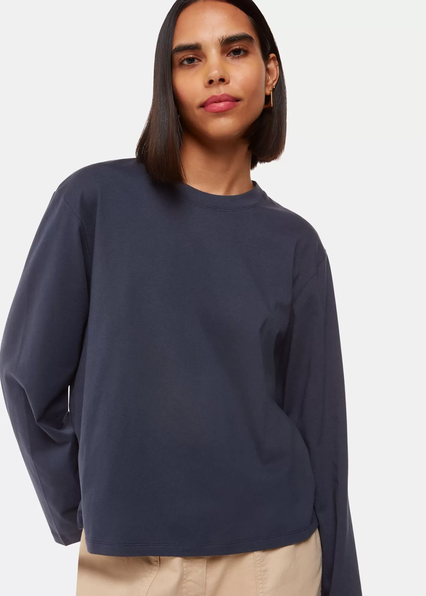 Whistles T-Shirts | Tops*Relaxed Long Sleeve Tee Navy