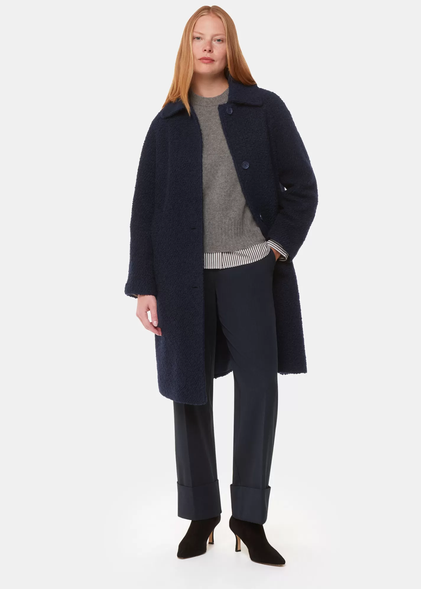 Whistles Coats & Jackets*Romy Boucle Coat Navy