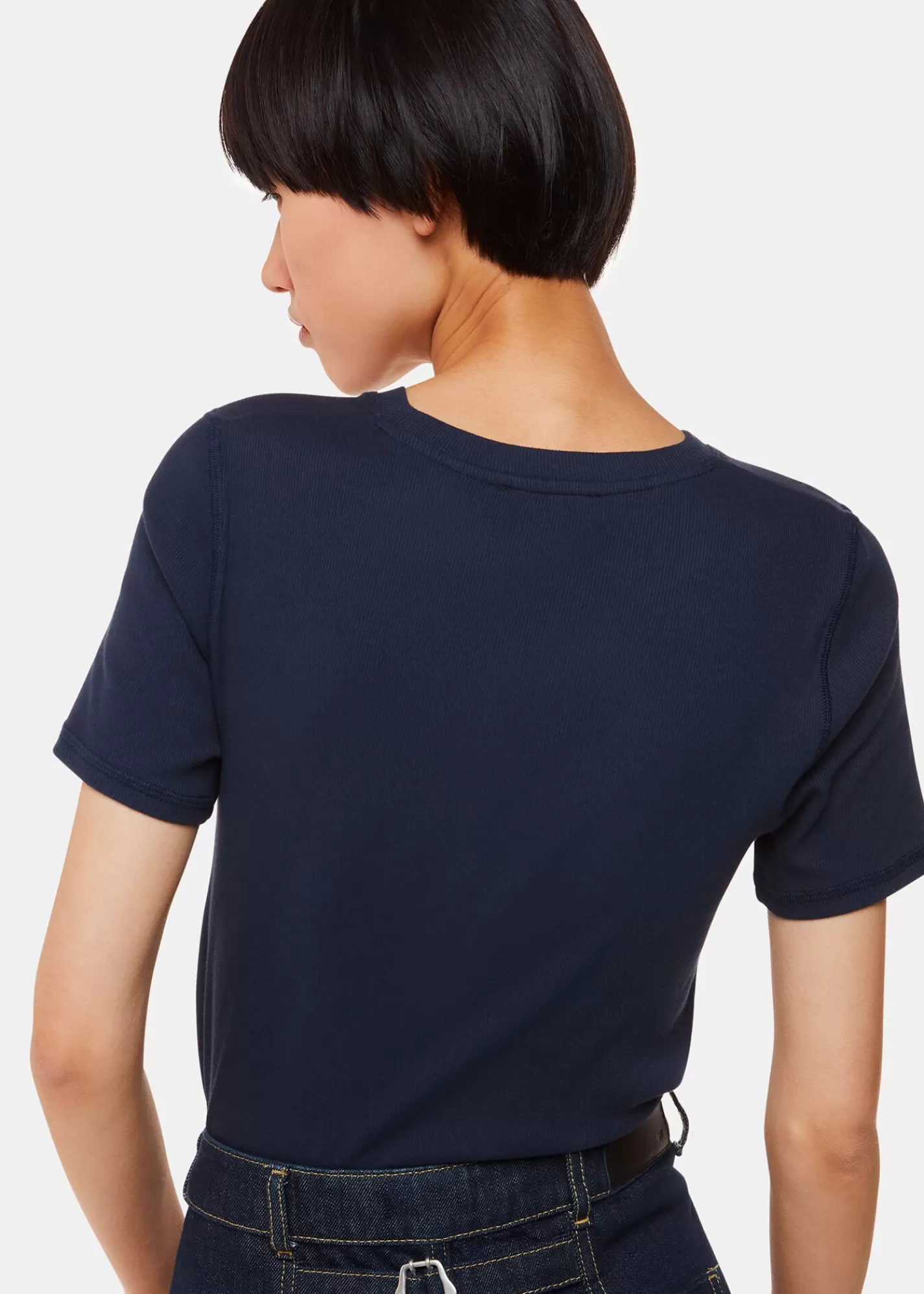 Whistles T-Shirts | Tops*Ultimate Rib Crew Neck T-Shirt Navy