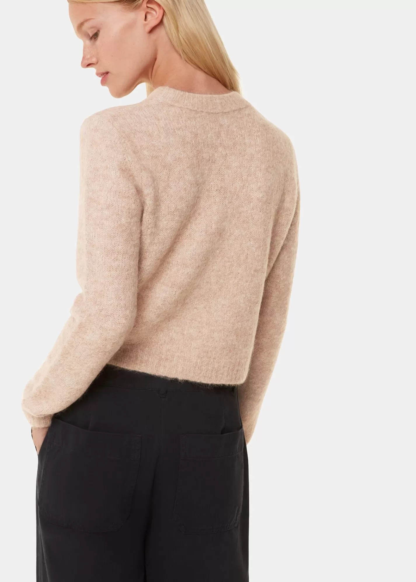 Whistles Knitwear & Cashmere*Alpaca Mix Fluffy Knit Neutral