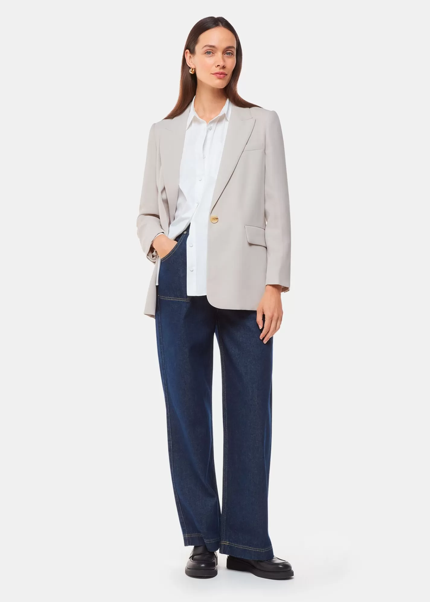 Whistles Tailoring | Coats & Jackets*Crepe Boyfriend Blazer Neutral