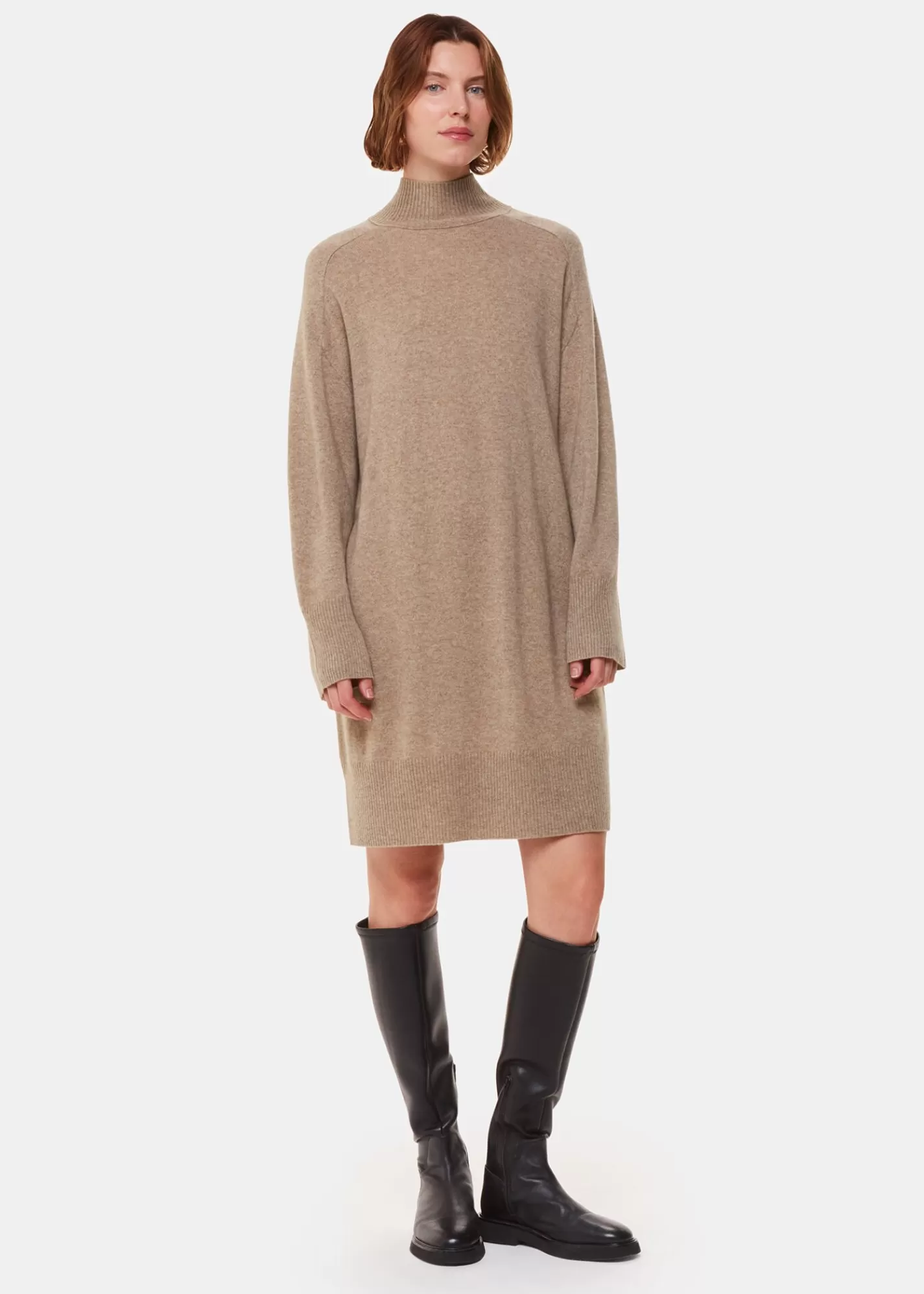 Whistles Knitwear & Cashmere | Dresses*Cashmere Funnel Neck Dress Oatmeal