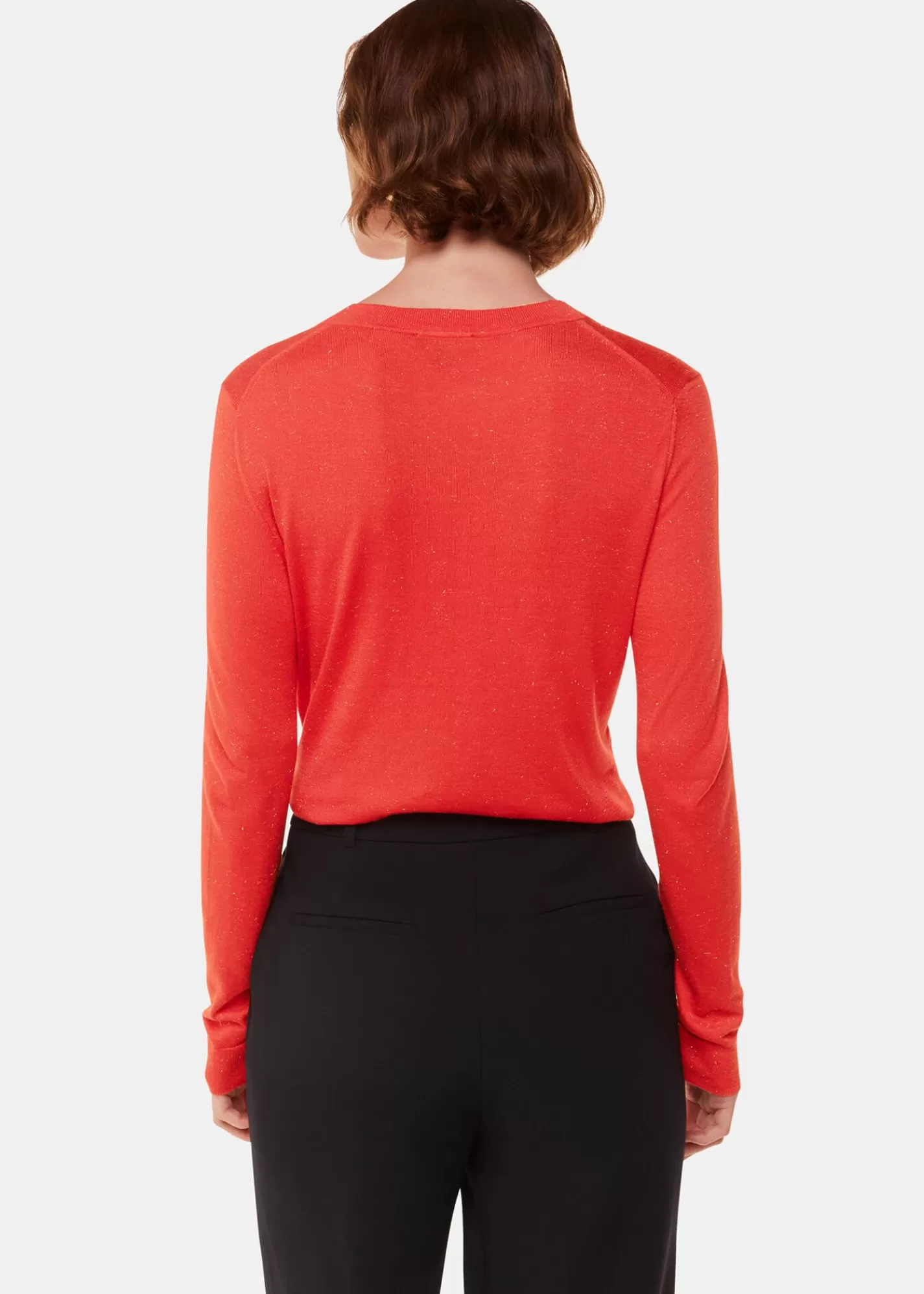 Whistles Knitwear & Cashmere*Annie Sparkle Crew Neck Red