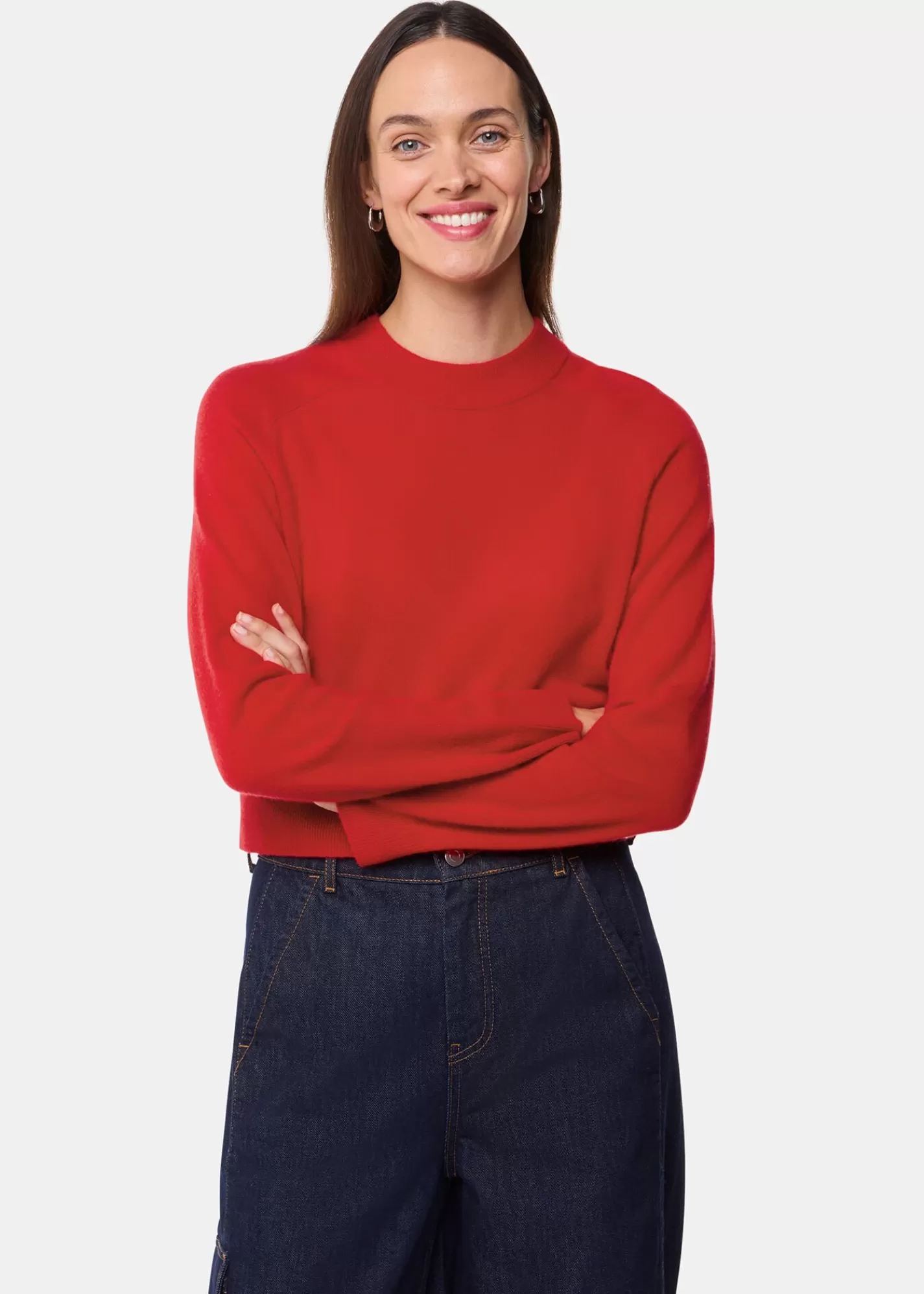 Whistles Knitwear & Cashmere*Cashmere Crop Crew Red