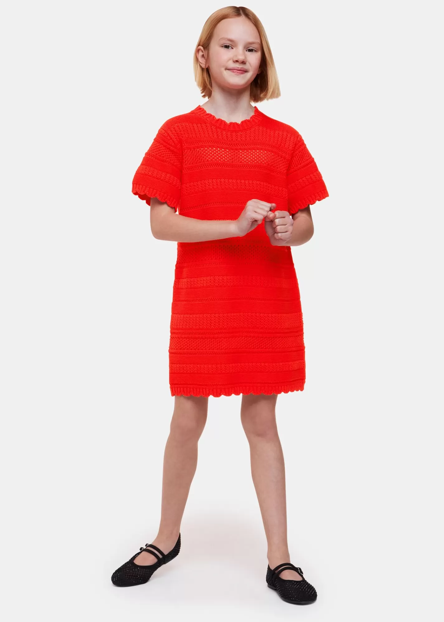 Whistles Dresses & Jumpsuits*Crochet Knit Midi Dress Red