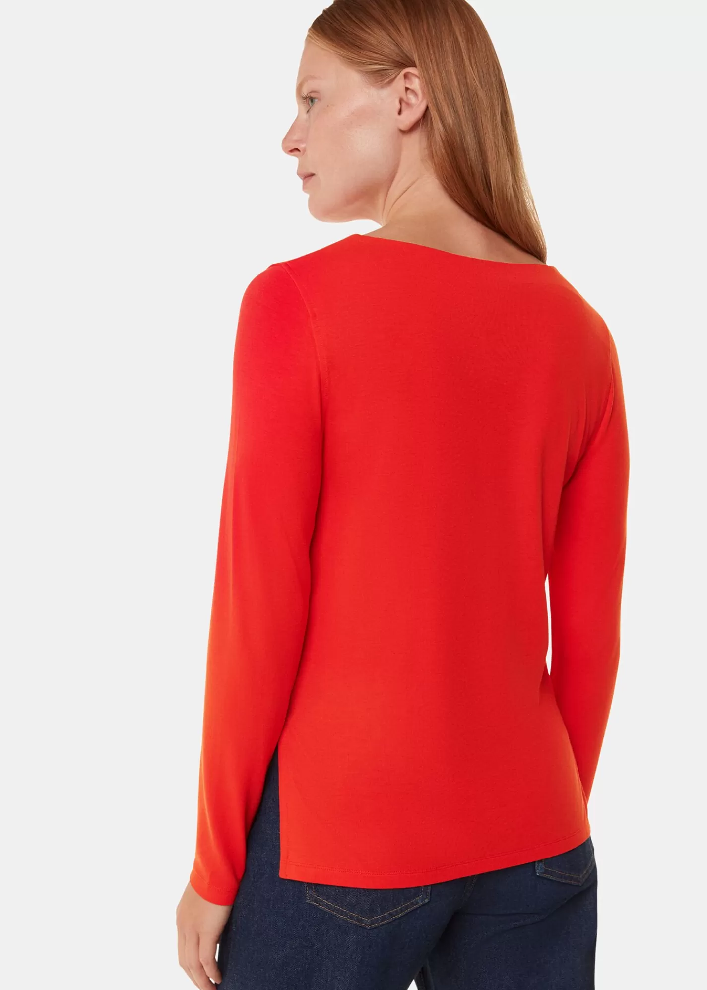 Whistles T-Shirts | Tops*Slim Straight Neck Jersey Top Red