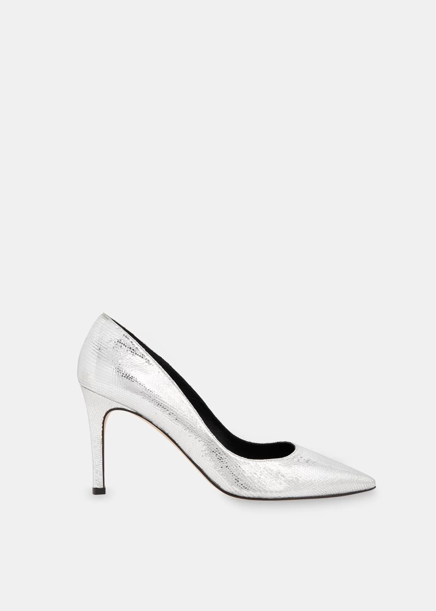 Whistles Heels*Corie Textured Heeled Pump Silver