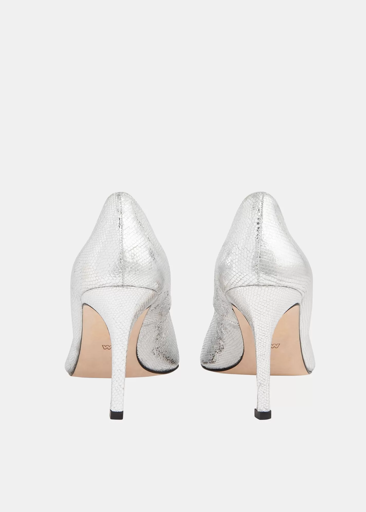 Whistles Heels*Corie Textured Heeled Pump Silver