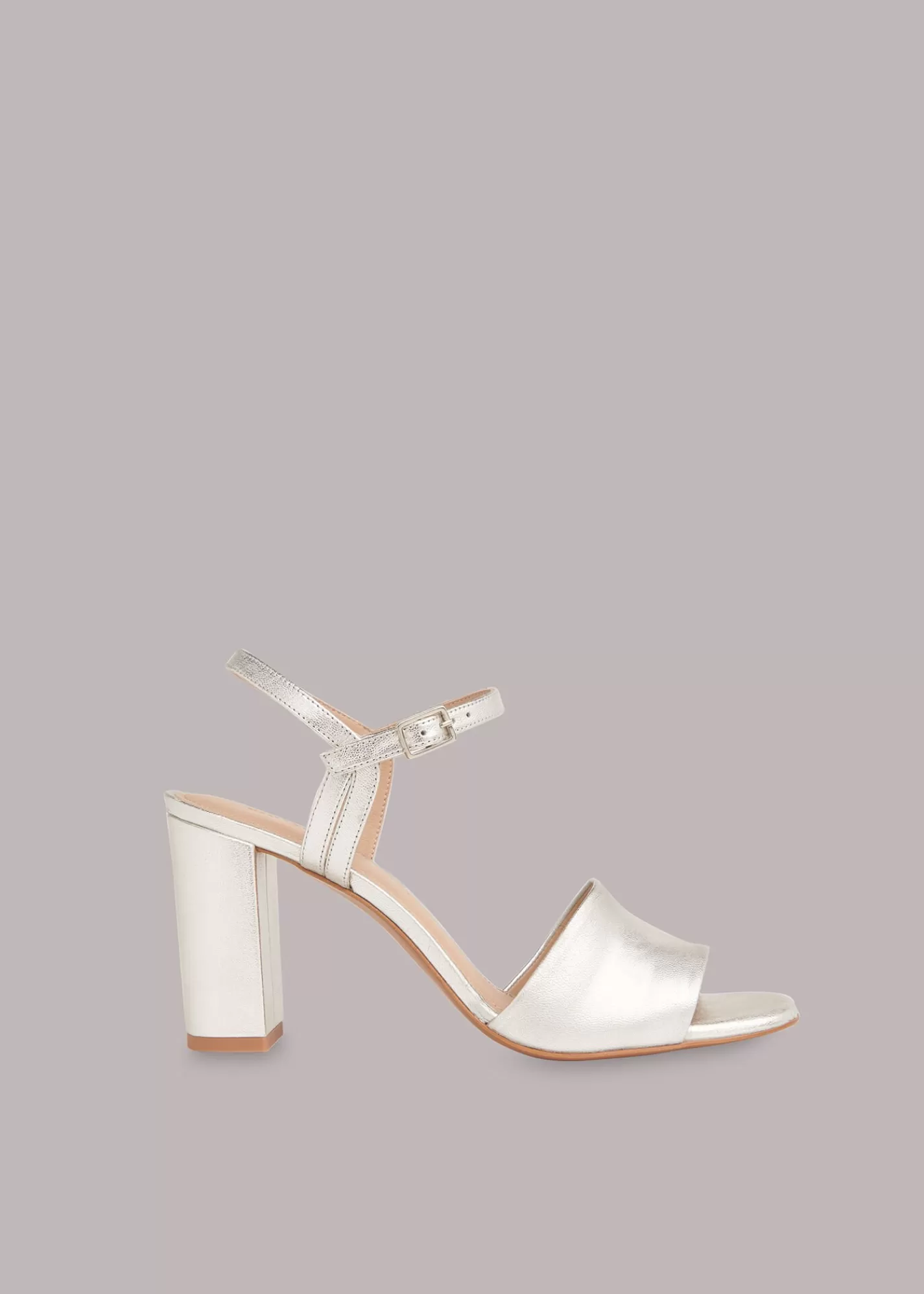 Whistles Heels*Lilley High Block Heel Sandal Silver