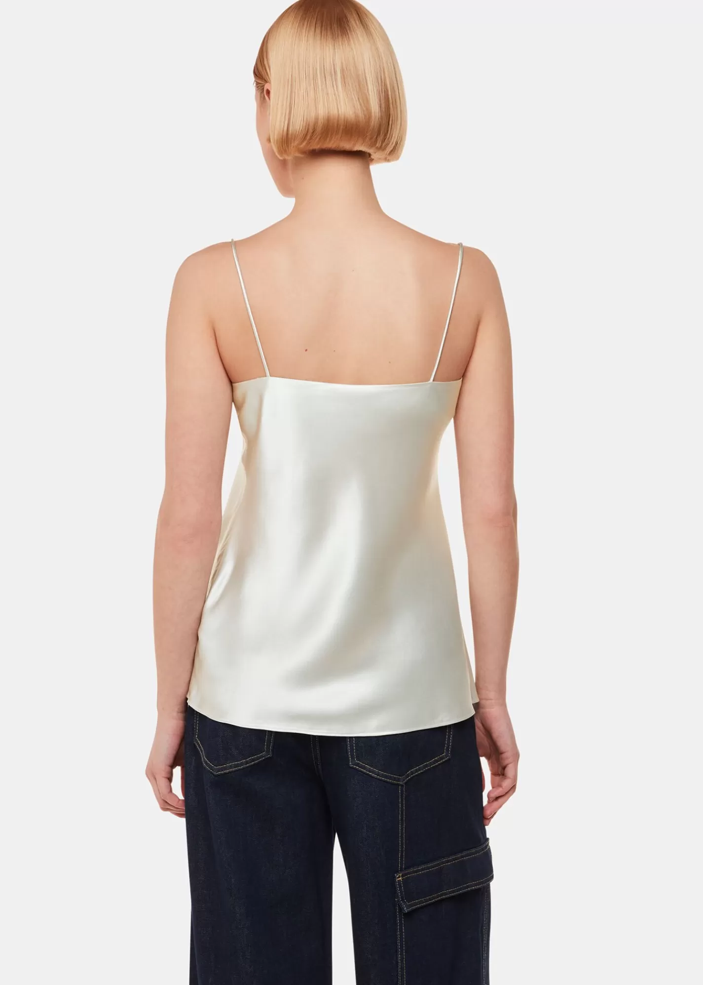 Whistles Tops*Silk Cami Top Silver